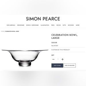 Simon Pearce Handblown Glass “Celebration Bowl”